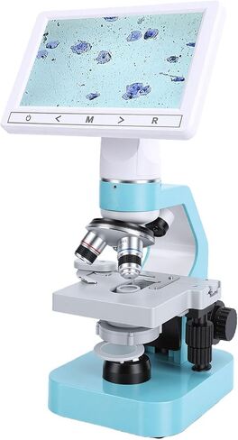 Binocular Microscope, 7 Inch Display with 4X 10x 40x Achromatic Objectives, High Brightness LED Light Source, for Observing Pet Dog Ovulation and Semen in Kuwait