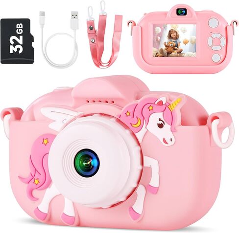 Kids Camera, Dual Lens Digital Camera for Boys and Girls Age 3-12, Shockproof Case Toddler Camera with Photo Effects in Saudi Arabia