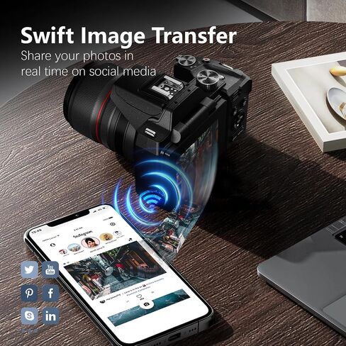 8K & 64MP Digital Camera for Photography, 48X Zoom with Moon Mode，Black | 16X Optical + 3X Digital,180° Flip Screen, WiFi, Micro HDMI, 32GB Card & 2 Batteries, Vlogging Camera for YouTube in Kuwait