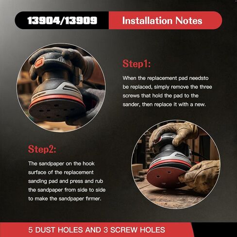 2 Pack 5 Inch 5 Hole Orbital Sander Replacement Pad Fits for Porter Cable 333VS Type 2 5 inch ROS in Saudi Arabia