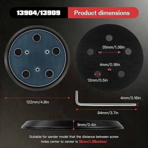 2 Pack 5 Inch 5 Hole Orbital Sander Replacement Pad Fits for Porter Cable 334 Type 1/2/3/4 5 inch ROS in Saudi Arabia