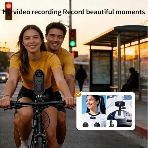 4K Motorcycle Camera,Magnetic Wearable Thumb Size POV Necklace Camera with Audio & Video Recording and Stabilization,for Vloggers,Hikers,Workers,Cycling,Travel,Bike/Motorcycle Helmet Mount (16GB) in Saudi Arabia
