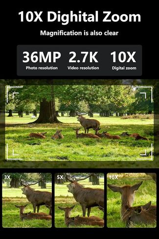 2.7K Night Vision Goggles, 36MP Digital Night Vision Binoculars with 10X Digital Zoom, 850nm IR Illuminator, 3" TFT Screen, Rechargeable Night Vision Scope Supports 128GB Card in Saudi Arabia
