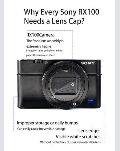 Lens Cap Protective Cover Full Metal Dustproof & Bumpproof for Sony RX100 VII,RX100 VI Series Lens Cap in Saudi Arabia