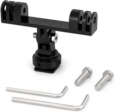 Double Cold Shoe Mount with 1/4"-20 Thread for Camera Cage Flash LED Monitor Microphone etc in Kuwait