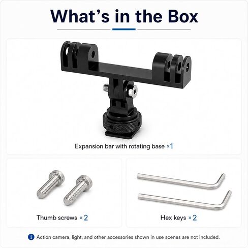 Double Cold Shoe Mount with 1/4"-20 Thread for Camera Cage Flash LED Monitor Microphone etc in Kuwait
