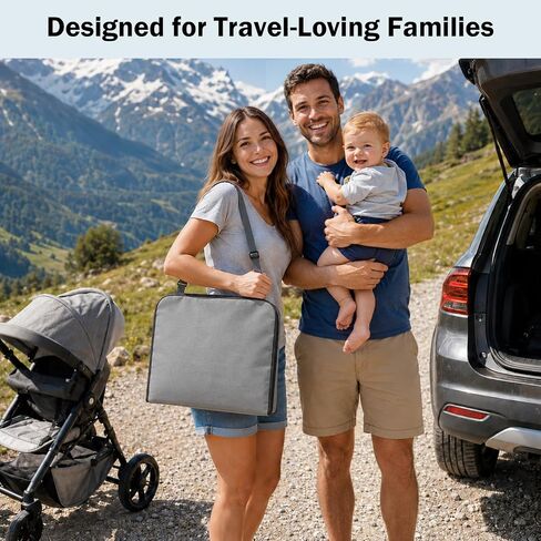 Baby Diaper Changing Station for Car & Backseat Organizer - Large Portable Baby Changing Pad for Travel with 4 Pockets, Clear Tablet Viewer, Waterproof Mat, Newborn Road Trip Essentials in Kuwait