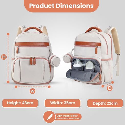 Baby Diaper Bag with Changing Station,Baby Registry Search | Waterproof Diaper Bag Backpack for Moms Dads, Portable Changing Pad, Large Capacity Diaper Bags for Baby Shower Gifts,Beige in Kuwait