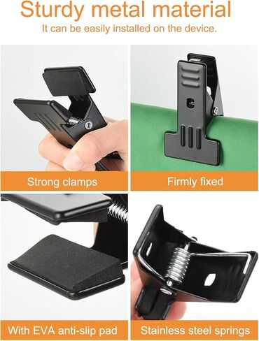 6-Pack Heavy Duty Metal Spring Clamps with Non-Slip EVA Pads, 1.4" Max Opening, Black – for Photography Backdrop, Background Stand, Canvas, Studio Equipment, Seamless Paper Holder in Saudi Arabia