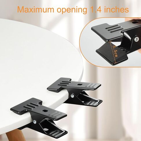 6-Pack Heavy Duty Metal Spring Clamps with Non-Slip EVA Pads, 1.4" Max Opening, Black – for Photography Backdrop, Background Stand, Canvas, Studio Equipment, Seamless Paper Holder in Saudi Arabia