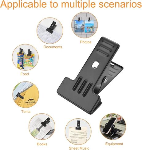 6-Pack Heavy Duty Metal Spring Clamps with Non-Slip EVA Pads, 1.4" Max Opening, Black – for Photography Backdrop, Background Stand, Canvas, Studio Equipment, Seamless Paper Holder in Saudi Arabia