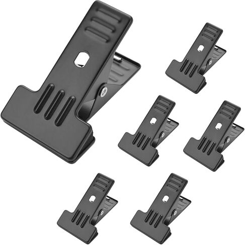 6-Pack Heavy Duty Metal Spring Clamps with Non-Slip EVA Pads, 1.4" Max Opening, Black – for Photography Backdrop, Background Stand, Canvas, Studio Equipment, Seamless Paper Holder in Saudi Arabia
