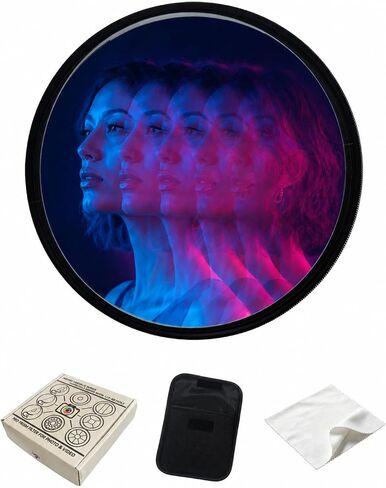 Camera Linear Filter, 77MM Prism Film Special Effects Glass Repeater Lens Repeat Multiple Images Photography Accessories for DSLR Cinematice Video and Photo, Filter Pouch Included in Saudi Arabia
