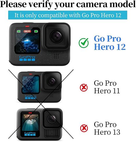 4 قطع واقيات شاشة للعدسات مصنوعة لجهاز Go Pro Hero 12 | [زجاج مقسى للكاميرا]، [مجموعة المحاذاة سهلة التركيب]، صلابة 9H، مضاد للخدش، مضاد للفقاعات in Kuwait