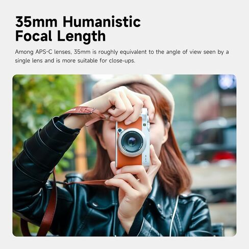 Brightin Star 35mm F1.7 Lens for Fujifilm XF-Mount Mirrorless Cameras, APS-C Manual Focus Large Aperture Prime Humanistic Lens Fit for XT5, XT4, XT30, XPRO3/2, XT200, XS10, XA7, XE4, XH1(Black) in Saudi Arabia