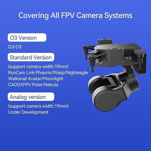 C-20T 3-Axis FPV Camera Gimbal,Pan Tilt Mount,FPV Head Tracking With UART,PWM Control for DJI O4 PRO Air unit O3 for Walksnail Avatar Moonlight Runcam Link For RC Car Airplanes Drone (O4 Lite Version) in Saudi Arabia