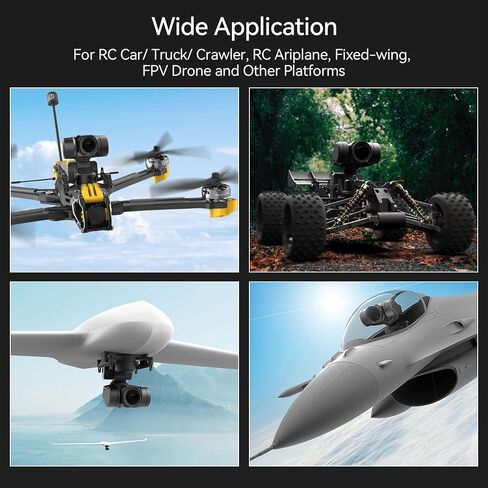 C-20T 3-Axis FPV Camera Gimbal,Pan Tilt Mount,FPV Head Tracking With UART,PWM Control for DJI O4 PRO Air unit O3 for Walksnail Avatar Moonlight Runcam Link For RC Car Airplanes Drone (O4 Lite Version) in Saudi Arabia