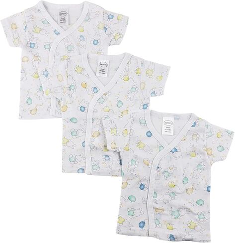 bambini Infant Side Snap Short Sleeve Shirt - 3 Pack NC_0204 by Miracle USA in Saudi Arabia