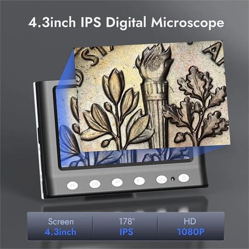 USB Microscope, 4.3inch LCD Digital Microscope 1000X USB Microscope Soldering Microscope in Saudi Arabia