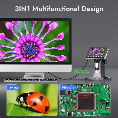 USB Microscope, 4.3inch LCD Digital Microscope 1000X USB Microscope Soldering Microscope in Saudi Arabia