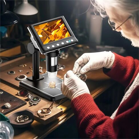 USB Microscope, 4.3inch LCD Digital Microscope 1000X USB Microscope Soldering Microscope in Saudi Arabia