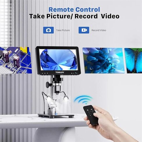 USB Microscope, 7" Digital Microscope 1200X with IPS Screen, 1080P 16MP Coin Microscope Magnifier in Saudi Arabia