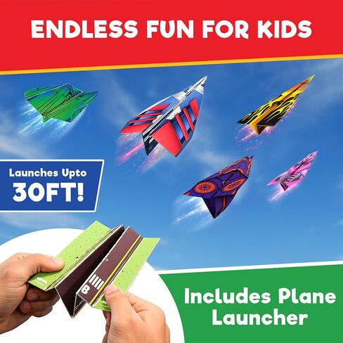 Doctor Jupiter World Record Paper Airplane Book Kit for Kids Ages 5+ | Birthday Gift Ideas for Boys & Girls Ages 5,6,7,8,9,10, STEM Learning Craft Toy, 120+ Planes, 1200+ Stickers in Saudi Arabia