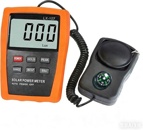 Light Meter, LX107 Solar Power Meter Light Intensity Radiation Tester with Compass in Saudi Arabia
