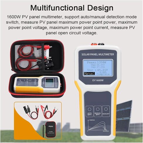 Light Meter, 1600W Solar Panel Multimeter for MPP Testing Voltage Current Power Measurement in Saudi Arabia