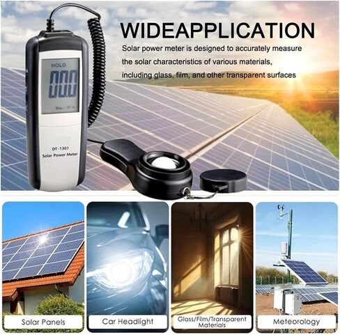 مقياس الضوء، DT-1307 مقياس الإشعاع الشمسي الرقمي مع قياس الأشعة فوق البنفسجية، نطاق 2000 واط/م² in Kuwait
