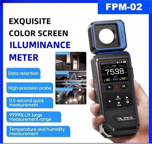 Light Meter, FPM-02 High Precision Illuminance Meter Wide Range Light Meter for Home and Lumen Testing in Saudi Arabia