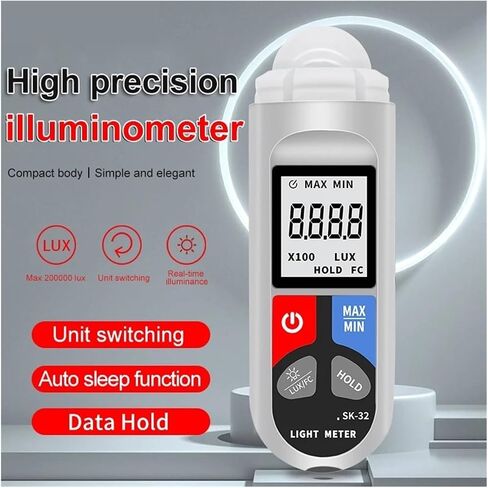Light Meter, Digital Lux Meter Illuminometer 0–200,000 Pocket Light with LCD Display in Saudi Arabia