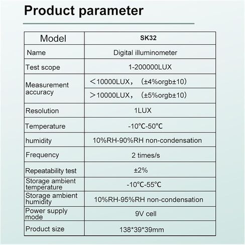 Light Meter, Digital Lux Meter Illuminometer 0–200,000 Pocket Light with LCD Display in Saudi Arabia