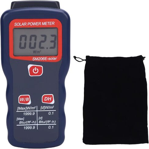 Light Meter, Sunlight Energy Measuring Tester Solar Power Meter with Data Hold for Research in Saudi Arabia