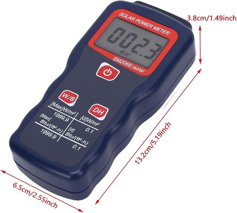 Light Meter, Sunlight Energy Measuring Tester Solar Power Meter with Data Hold for Research in Saudi Arabia