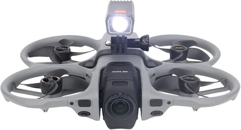 Top Mount Extension Bracket with Night Flight Light Compatible with DJI Avata 360, Action Camera Mount Adapter Clip Holder & Spotlight Kit for DJI Avata 360 Drone Accessories in Kuwait