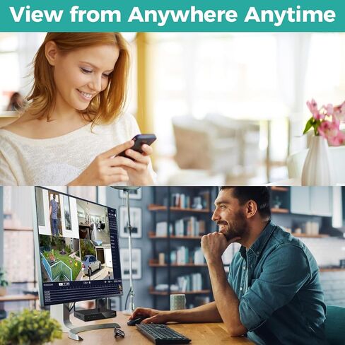xmartO WiFi 6 Long Range Wire-Free Solar Home Security Camera System Wireless, 4-Set 4MP QHD CCTV Camera Kit with 4K 10CH Expandable WiFi NVR(Suitable for Indoors/Outdoors) in Kuwait