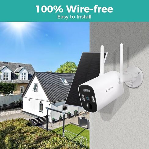 xmartO WiFi 6 Long Range Wire-Free Solar Home Security Camera System Wireless, 4-Set 4MP QHD CCTV Camera Kit with 4K 10CH Expandable WiFi NVR(Suitable for Indoors/Outdoors) in Kuwait