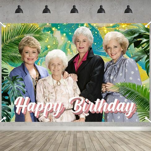 Cartoon Girl Birthday Party Decoration,Golden Women Party Photo Background 5 x 3 FT and 18 Pcs Balloon,Merch Party Backdrop Supplies in Saudi Arabia