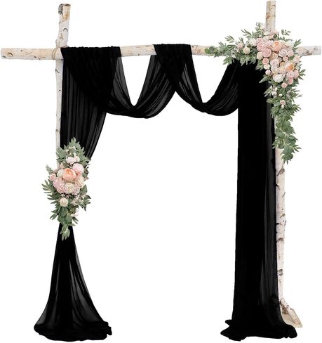 Royal Blue Wedding Arch Drape Sheer Chiffon Draping 20ft 1 Panel Tulle Curtain for Backdrop Sheers Swag Drapery Wedding Ceiling Draping Fabric for Stage Arbor Party Archway Drapes in Saudi Arabia