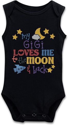 DOQOSESHY My Gigi Loves Me to The Moon Back Newborn Unisex 0-24 Months Bodysuit Jumpsuit, Long Sleeve-white in Saudi Arabia
