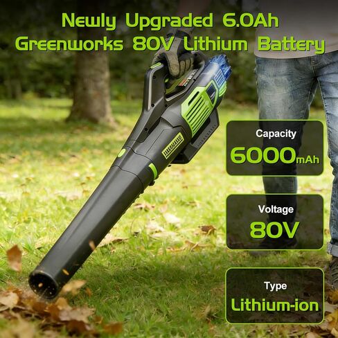 بديل Bonacell لبطارية Greenworks 80V ذات السعة العالية | GBA80200 GBA80300 GBA80400 GBA80500، لأدوات الطاقة Greenworks 6.0Ah 80V PW80L420 TL80L00 LMB407 PS80L00 BBLB484 BLB481 C12 in Kuwait