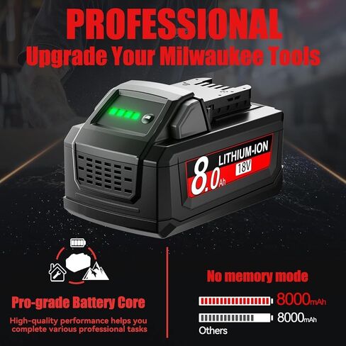 2pack 8000mAh Replacement for Milwaukee M18 NiMH Battery in Kuwait
