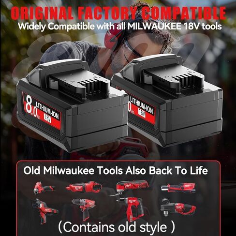 2pack 8000mAh Replacement for Milwaukee M18 NiMH Battery in Kuwait