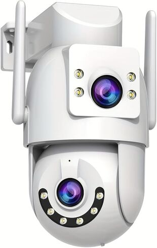 JOOAN 3MP FHD Dual Lens Security Camera Outdoor, WiFi PTZ Smart Home Surveillance Camera with 360° Pan Tilt, Dual Screen View, Color Night Vision, AI Human Detection, 2-Way Audio, IPX6 Waterproof in Kuwait