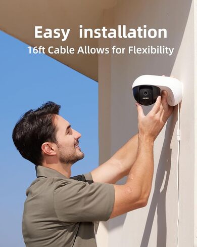 Noorio 3K Wired Outdoor Security Camera with 256GB Storage, 5GHz WiFi | Wired Camera With 5MP 3K, 24/7 Recording, Sound & Light Alerts, Auto Tracking, IP66 Waterproof, Color Night Vision in Saudi Arabia