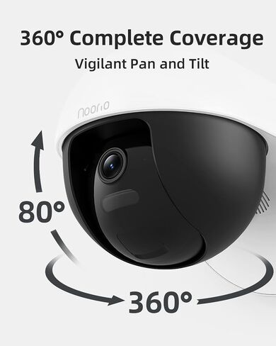 Noorio 3K Wired Outdoor Security Camera with 256GB Storage, 5GHz WiFi | Wired Camera With 5MP 3K, 24/7 Recording, Sound & Light Alerts, Auto Tracking, IP66 Waterproof, Color Night Vision in Saudi Arabia