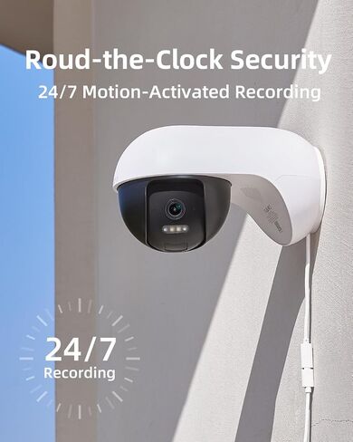Noorio 3K Wired Outdoor Security Camera with 256GB Storage, 5GHz WiFi | Wired Camera With 5MP 3K, 24/7 Recording, Sound & Light Alerts, Auto Tracking, IP66 Waterproof, Color Night Vision in Saudi Arabia