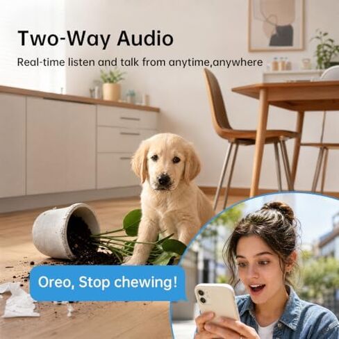 JOOAN 2K Indoor Security Camera, 5G/2.4G WiFi Pet Camera, Color Night Vision, PTZ Auto Tracking, Motion & Sound Detection, 2-Way Audio, for Baby/Elderly, Multi-User Shared, Local & Cloud Storage in Kuwait