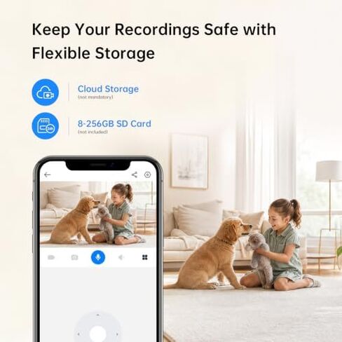 JOOAN 2K Indoor Security Camera, 5G/2.4G WiFi Pet Camera, Color Night Vision, PTZ Auto Tracking, Motion & Sound Detection, 2-Way Audio, for Baby/Elderly, Multi-User Shared, Local & Cloud Storage in Kuwait